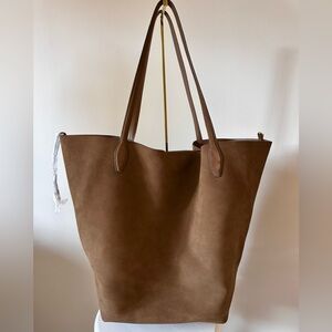 Madewell oversized shopper tote in brown suede